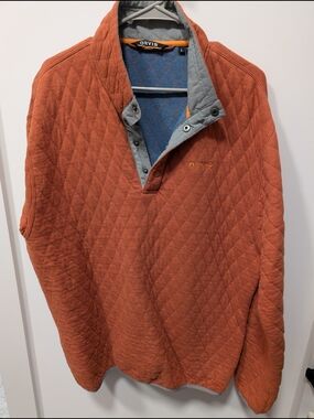 Orvis Quilted Pullover in Burnt Orange